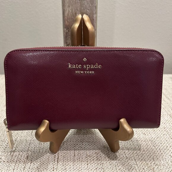 Kate Spade New York Madison Large Continental Wallet in Red Jam - Picture 1 of 7